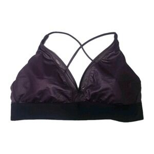 Victoria Sport Strappy Wireless Sports Bra Plum Purple L/G